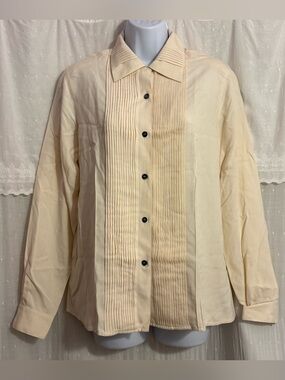 Evan Picone Silk Pinch-Pleated Blouse